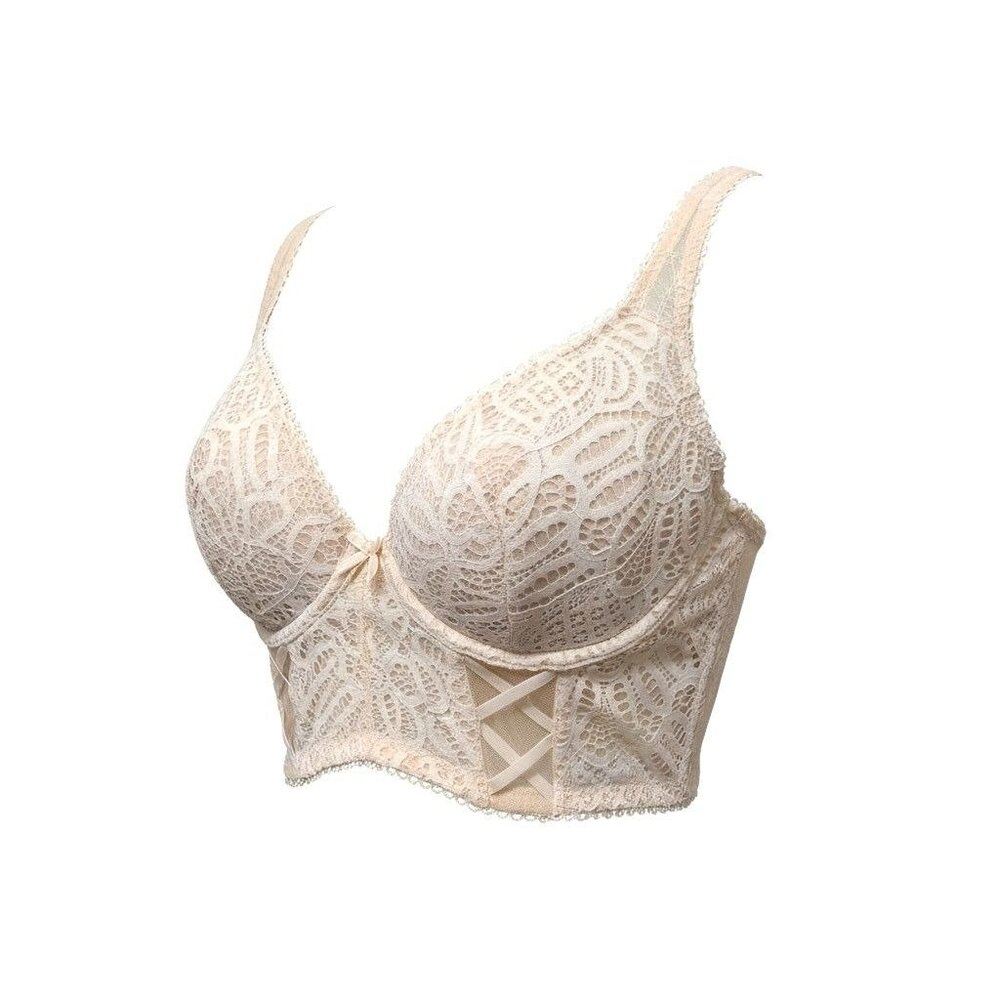 Victorias‎ Secret Dream Angels Long-Line Bralette 34DD White Lace Overlay - Picture 3 of 8